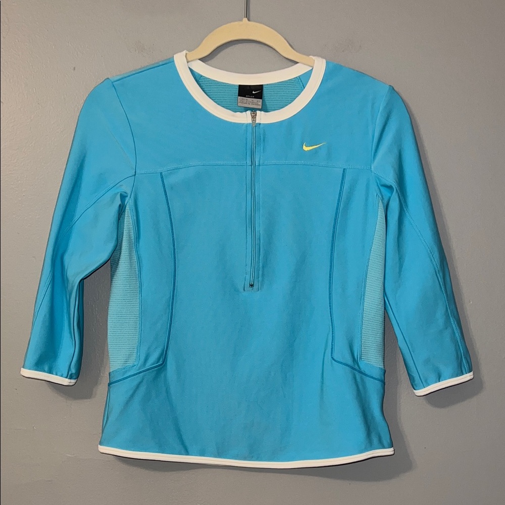 Nike Blue and White Women's Sweatshirt